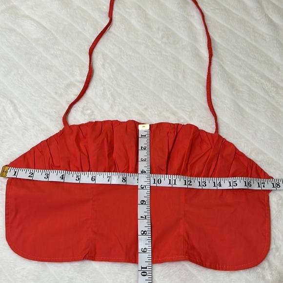 Princess Polly Crop Backless Halter Top Coral Size 4 - Picture 9 of 10